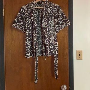 Size small, Who What Wear, animal print wrap shirt